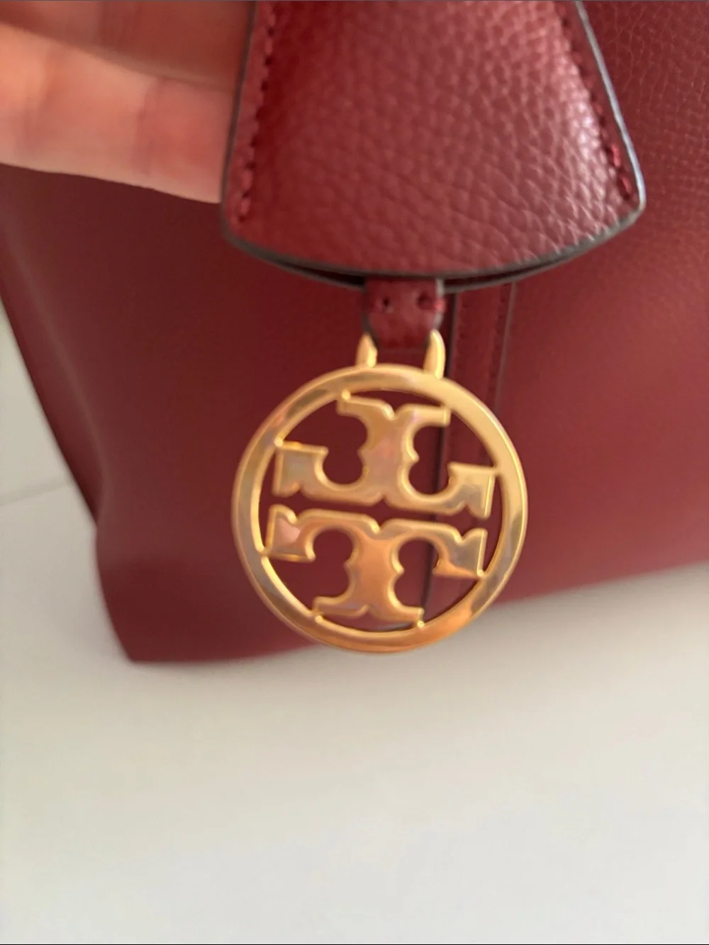 Tory Burch Perry triple compartment Leather Tote with Contrast Interior
